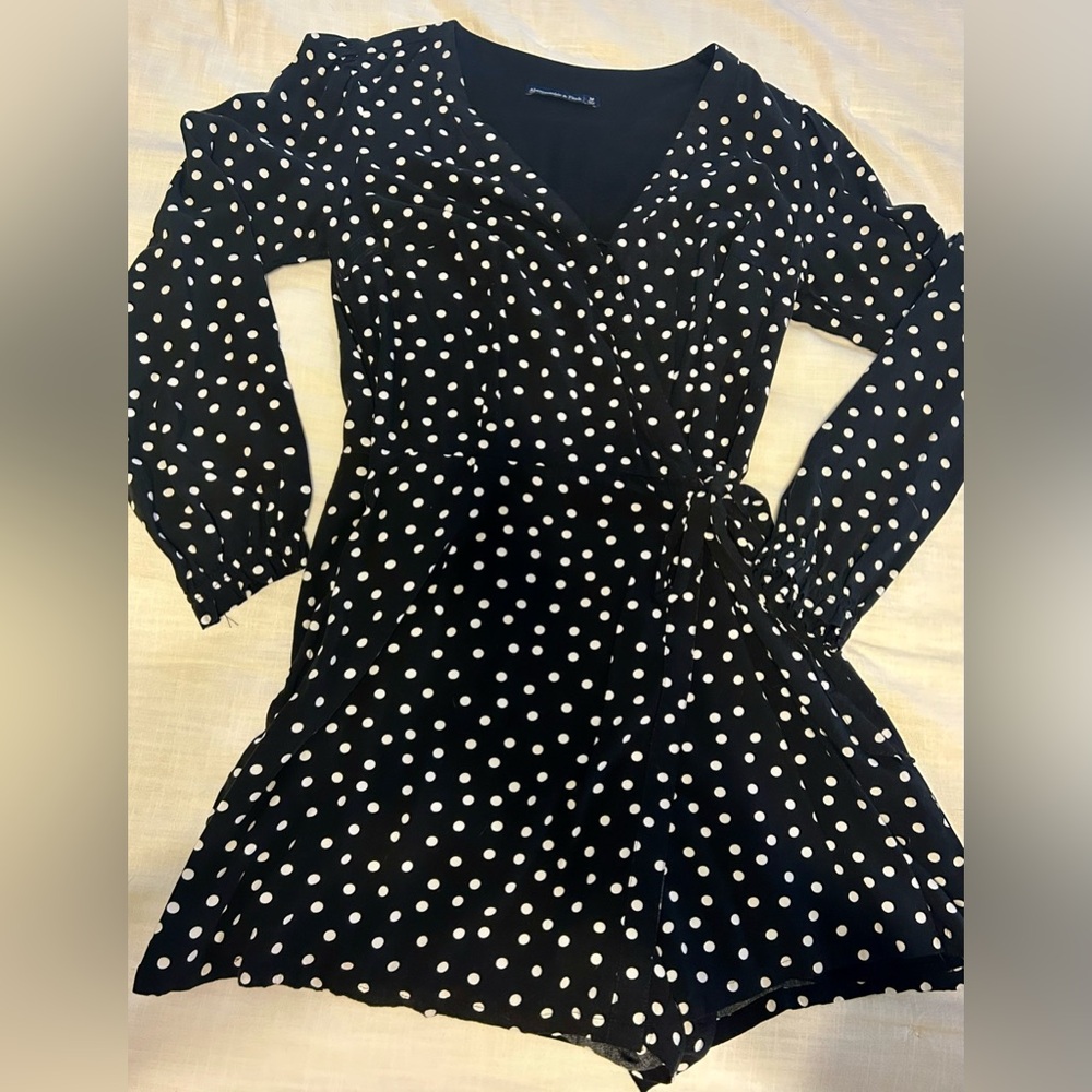 Abercrombie & Fitch Polka Dot Wrap-Front Romper